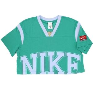 NWOT NIKE Cropped Short Sleeve Tee, Green, Size Large